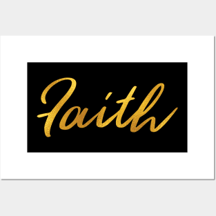 Faith Name Hand Lettering in Faux Gold Letters Posters and Art